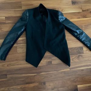 BCBG blazer with leather sleeves